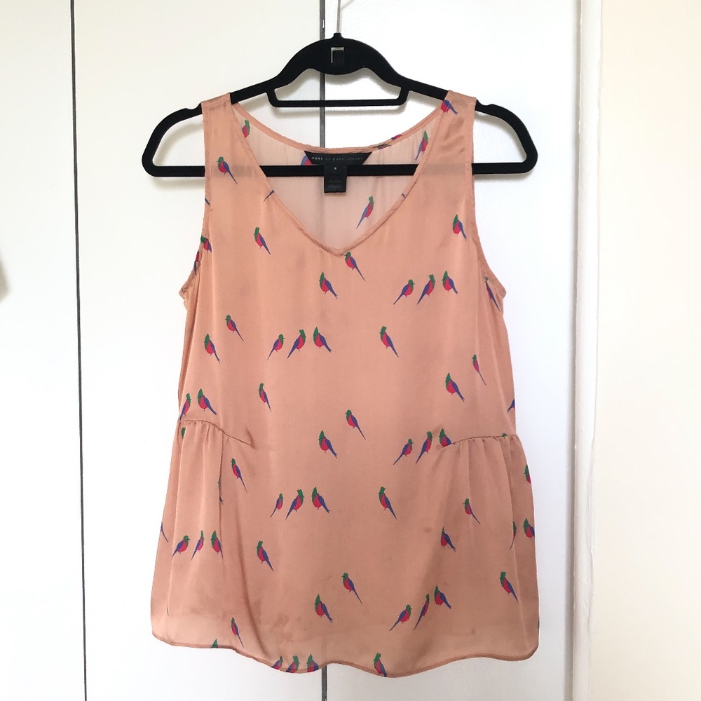 Marc by Marc Jacobs Pink Bird print Tank